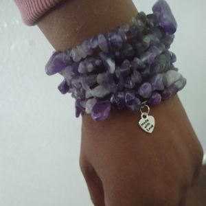 Wrap bracelet amethyst and purple Jasper